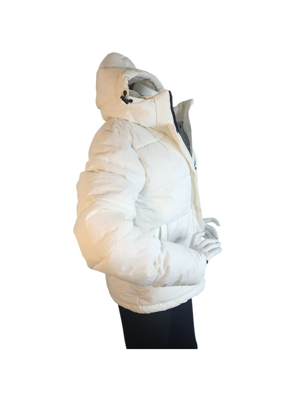 ONLY Premium White Puffer Jacket Small NWT Thinsulate Snowcore Sporty Luxe - Picture 4 of 12
